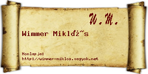 Wimmer Miklós névjegykártya