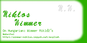 miklos wimmer business card